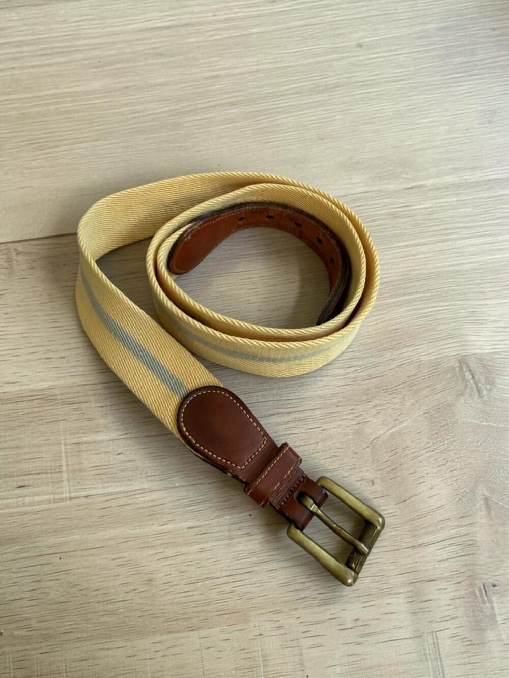 DOONEY & BOURKE Men’s Vintage Brass Canvas Yellow Belt Size 40